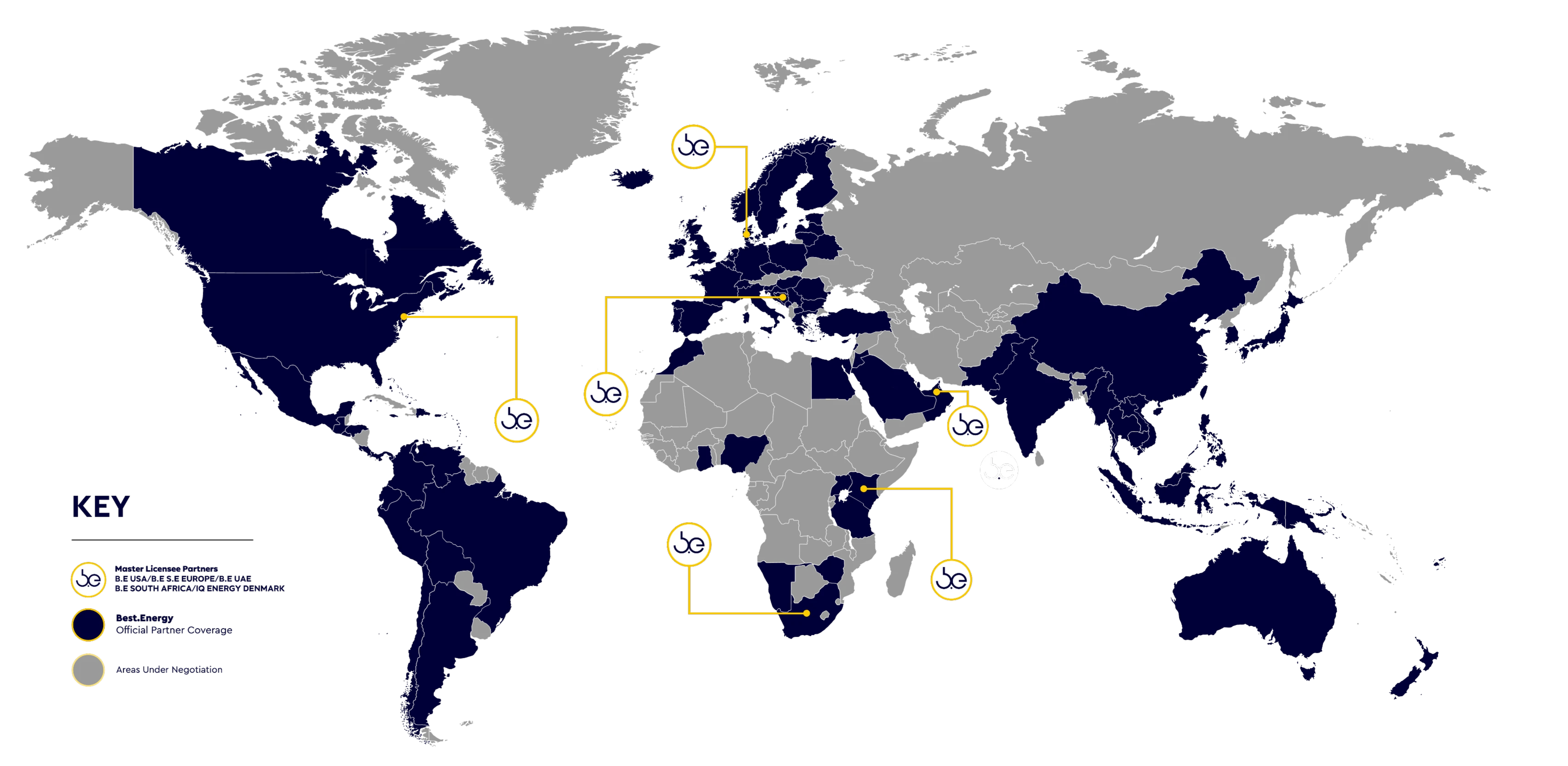 Map showing Best.Energy's global master licensee network